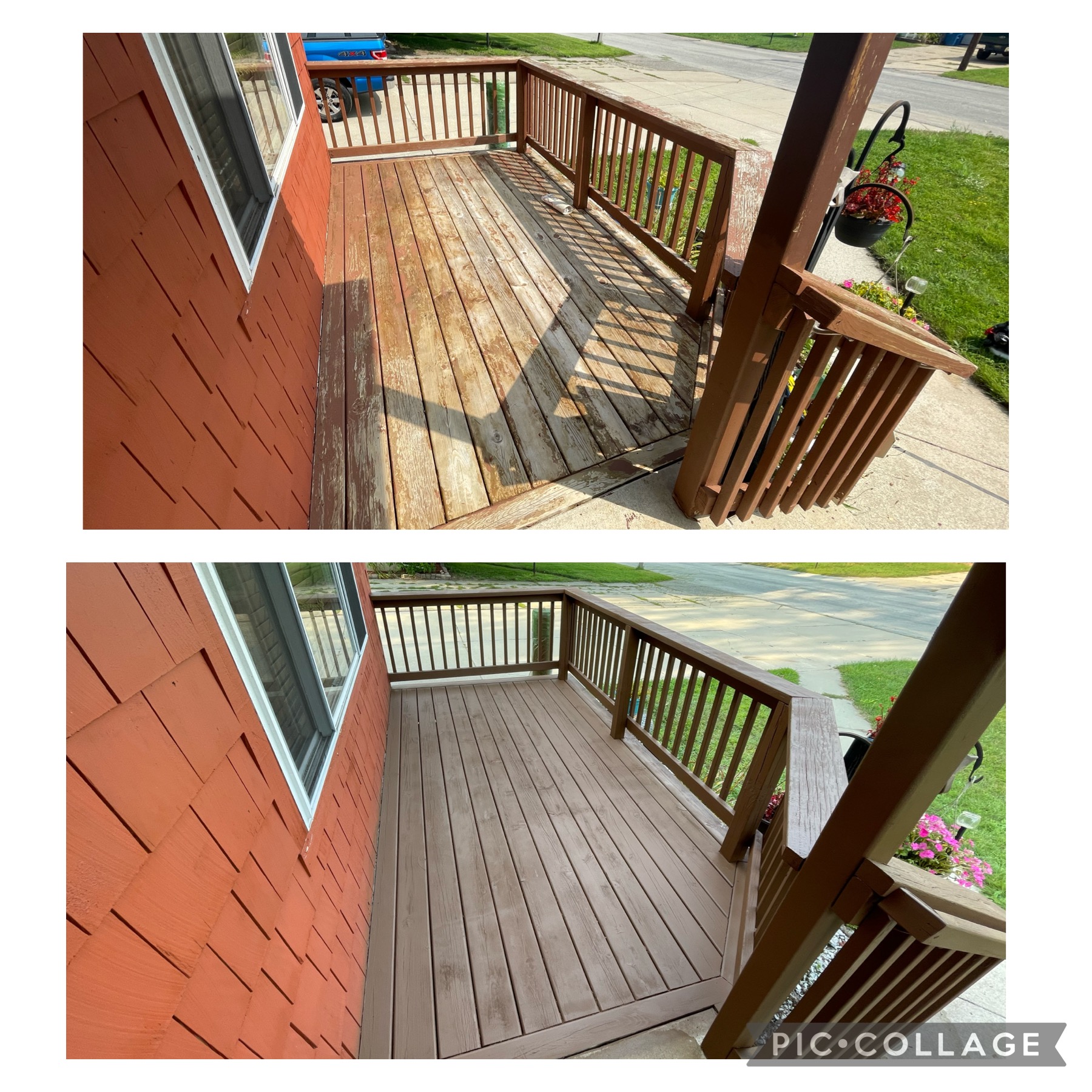 wood deck staining