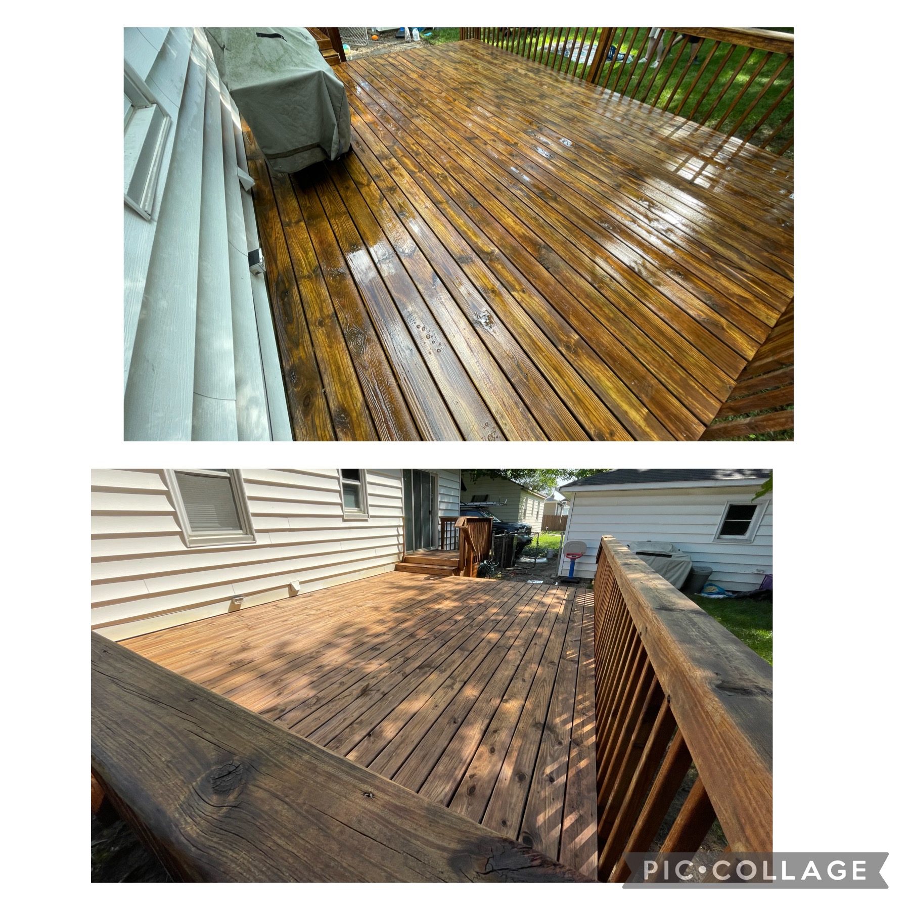 wood deck staining